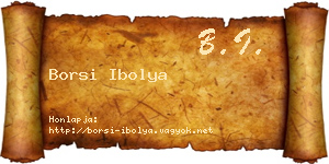Borsi Ibolya névjegykártya